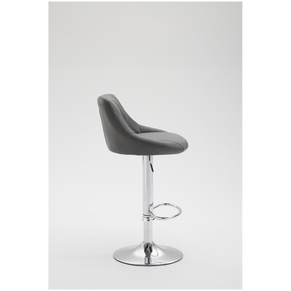 Sgabello Design Lazio In Similpelle I Sgabello Girevole Con Poggiapiedi I Sedia Alta Da Cucina Regolabile 83-104 CM I Sgabello Bar Imbottito Grigio - Foto 4