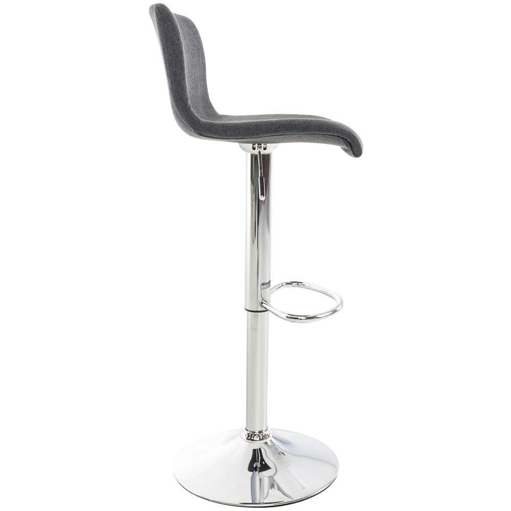 2 Sgabelli Alti Hoover in Tessuto - Set 2 Sgabelli Bar Design Regolabile 59-80 cm I Sedie Sgabello Girevole 360°con Schienale Grigio Scuro Cromato - Foto 2