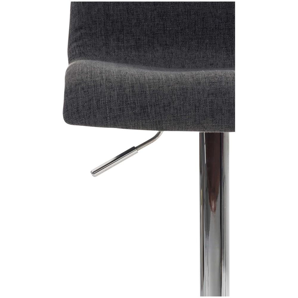 2 Sgabelli Alti Hoover in Tessuto - Set 2 Sgabelli Bar Design Regolabile 59-80 cm I Sedie Sgabello Girevole 360°con Schienale Grigio Scuro Cromato - Foto 5
