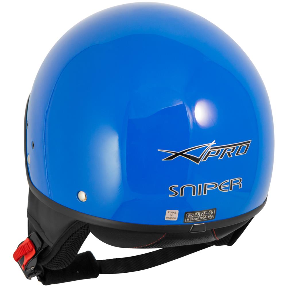 Casco Jet Demi Scooter Moto Omologato Ece 22 Visiera Parasole Blu L - Foto 5
