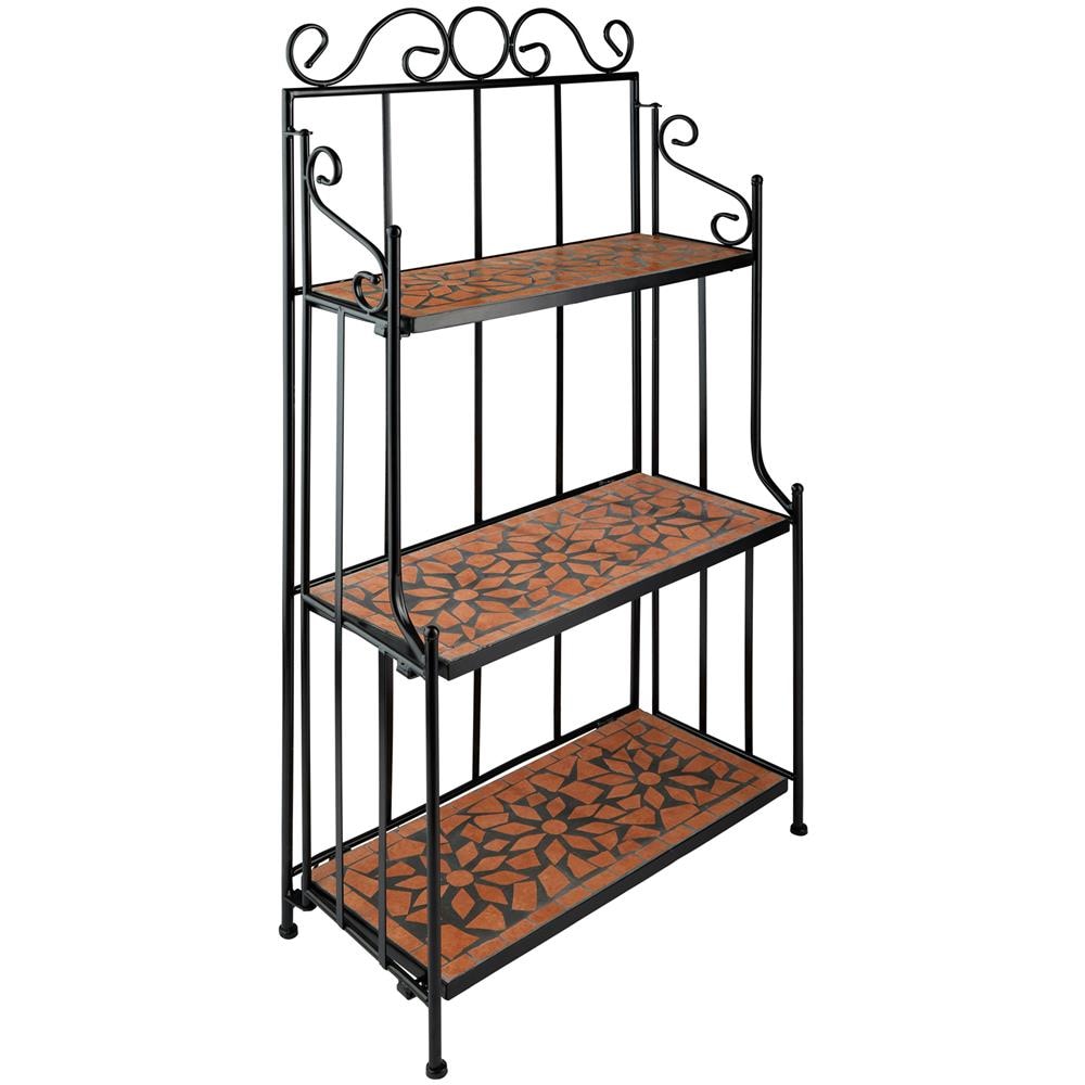Scaffale Metallico Mosaico, A 3 Ripiani - Terracotta - Foto 1