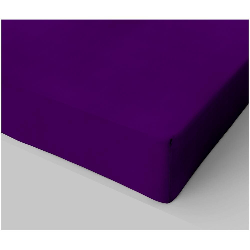 Lenzuolo Sotto Con Angoli In Cotone Con Elastico Made In Italy Francese 140x200 Cm - Viola - Foto 1