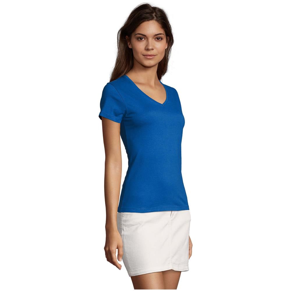 T-shirt Donna Imperiale Con Scollo A V Taglia L Blu Reale - Foto 3