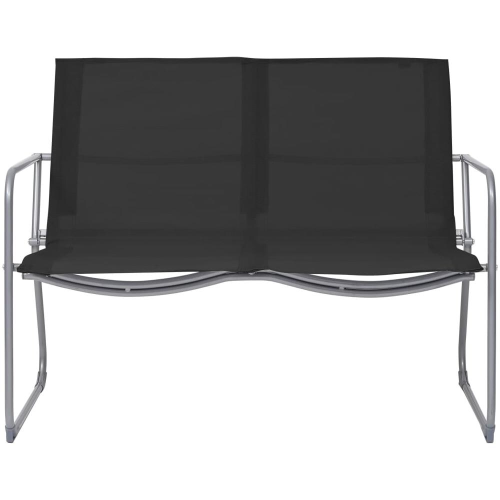 Set Divano Da Giardino 4 Pz In Tessuto E Acciaio Nero - Foto 1