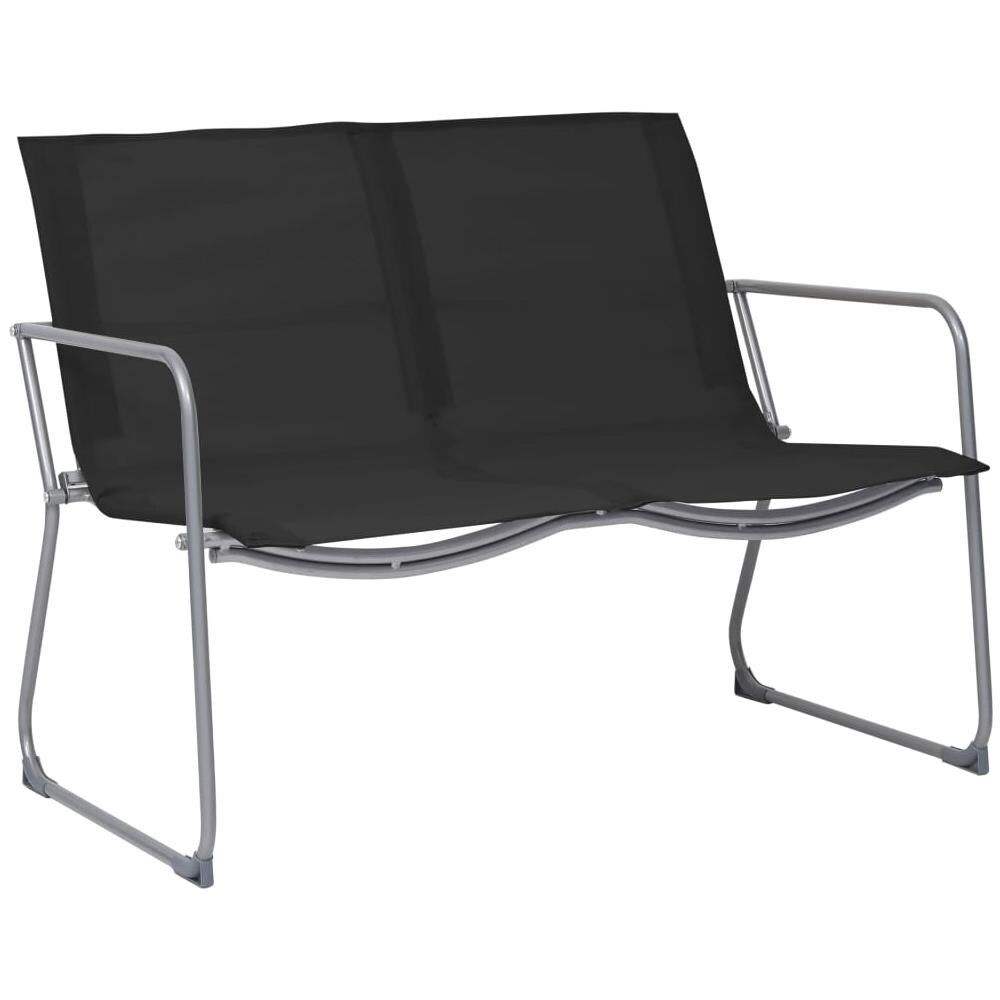 Set Divano Da Giardino 4 Pz In Tessuto E Acciaio Nero - Foto 2