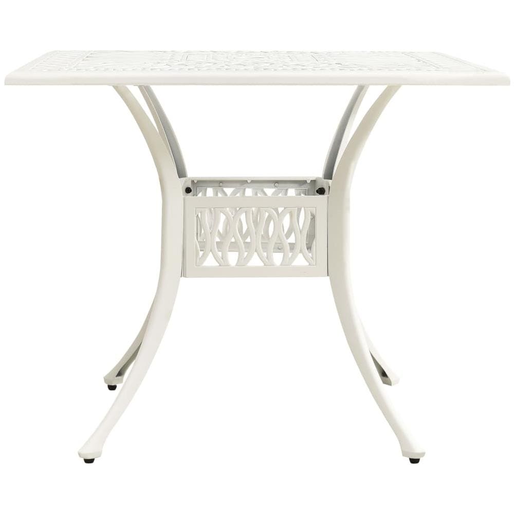 Tavolo Da Giardino Bianco 90x90x73 Cm In Alluminio Pressofuso - Foto 2