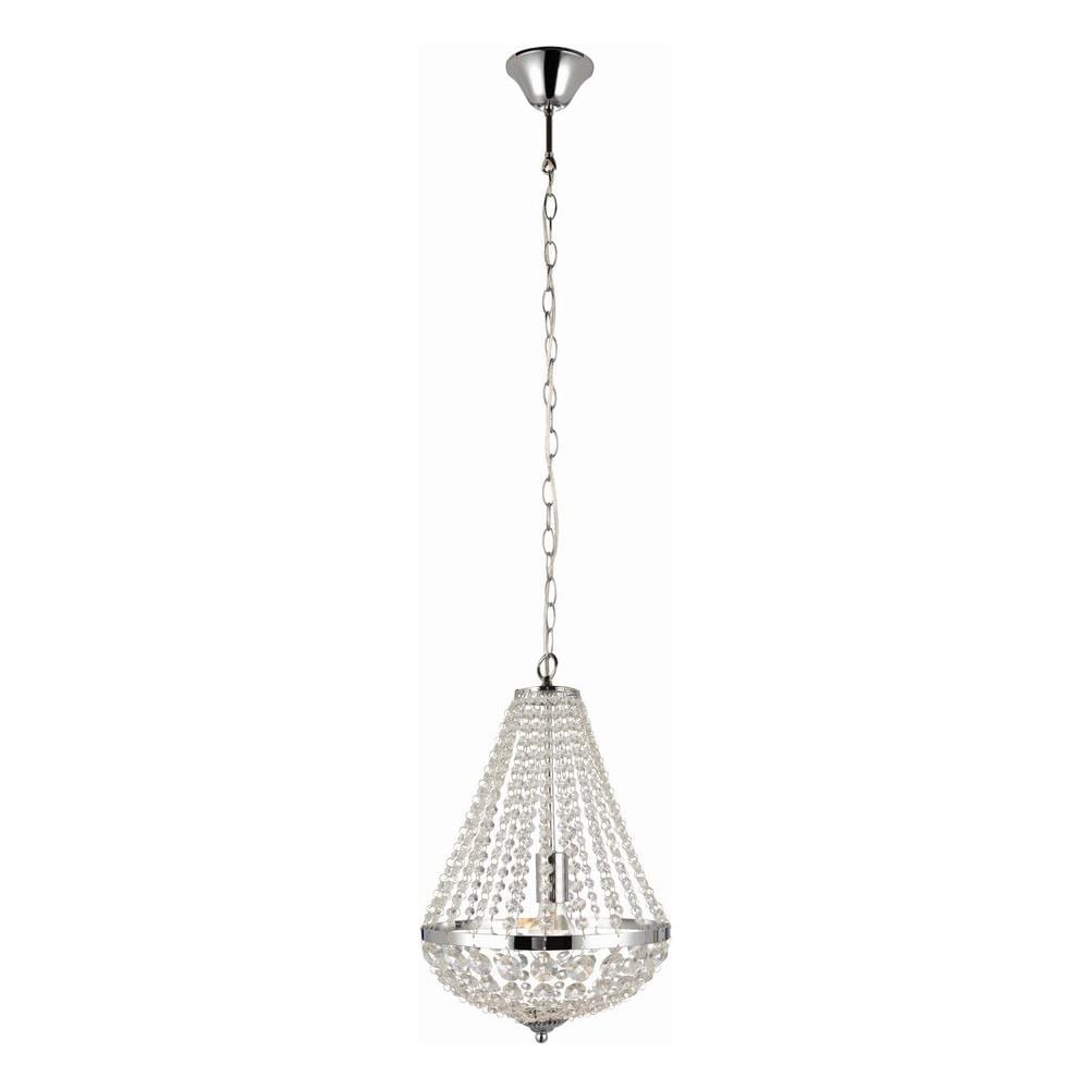Lampadario In Cristallo A 1 Luce Lampada Da Soffitto Cromo, E27 - Foto 1