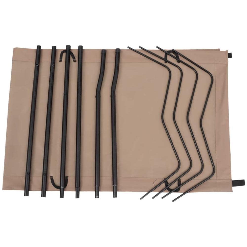 Lettino da Campeggio 180x60x19cm Tessuto Oxford Acciaio Grigio - Foto 2