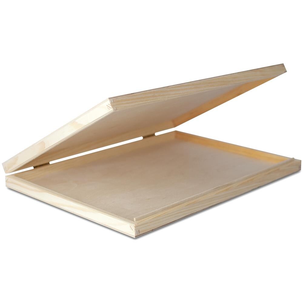 A4 Scatola Di Legno Con Coperchio | 34 X 25,3 X 5,3 Cm | Valigetta Cassetta Conteniore Portaoggetti Portagiochi Cofanetto | Perfetta Per Decoupage Documenti Giocattoli Attrezzi - Foto 1