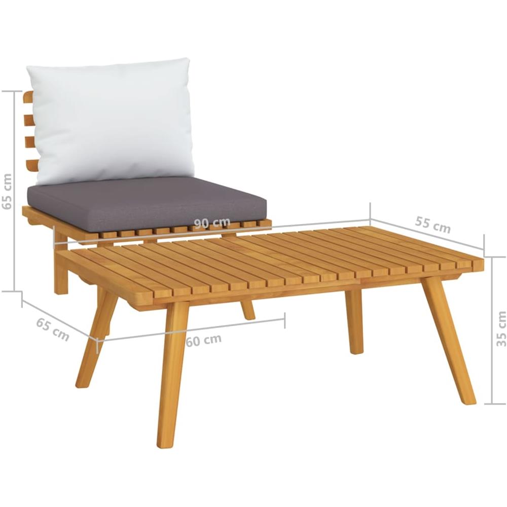 Set Divani Da Giardino 2 Pz Con Cuscini In Massello Di Acacia - Foto 2