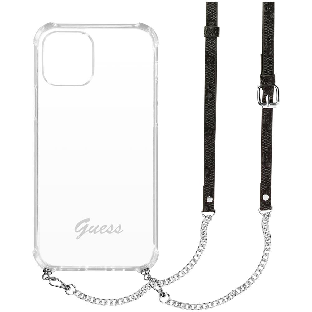 Cover Iphone 12 Pro Max Bi-materiale Con Cinturino Grigia Trasparente - Foto 1