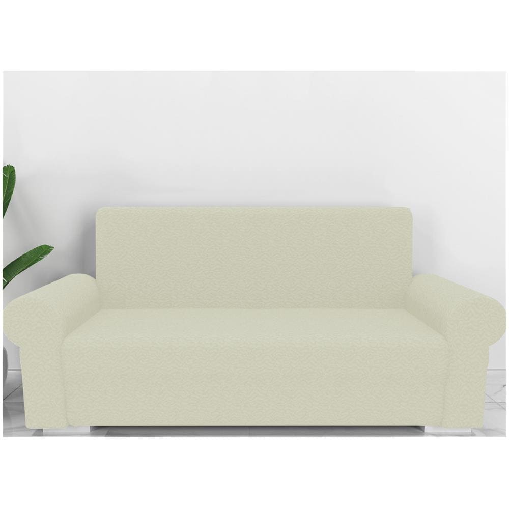 Copridivano Con Gonna Elasticizzato Voil&agrave; - Universale, 3 Posti, Avorio