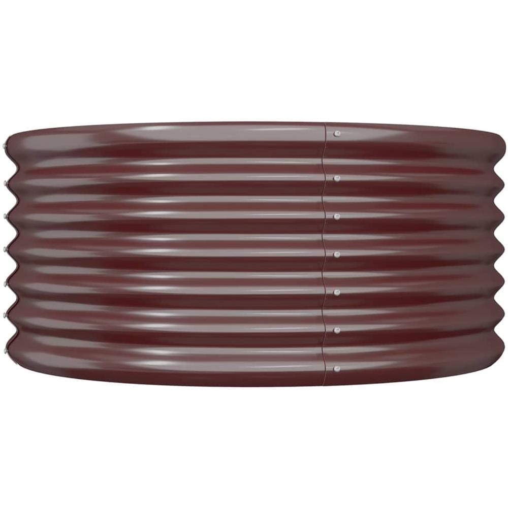 Vaso Giardino Acciaio Verniciato a Polvere 80x80x36 cm Marrone - Foto 3