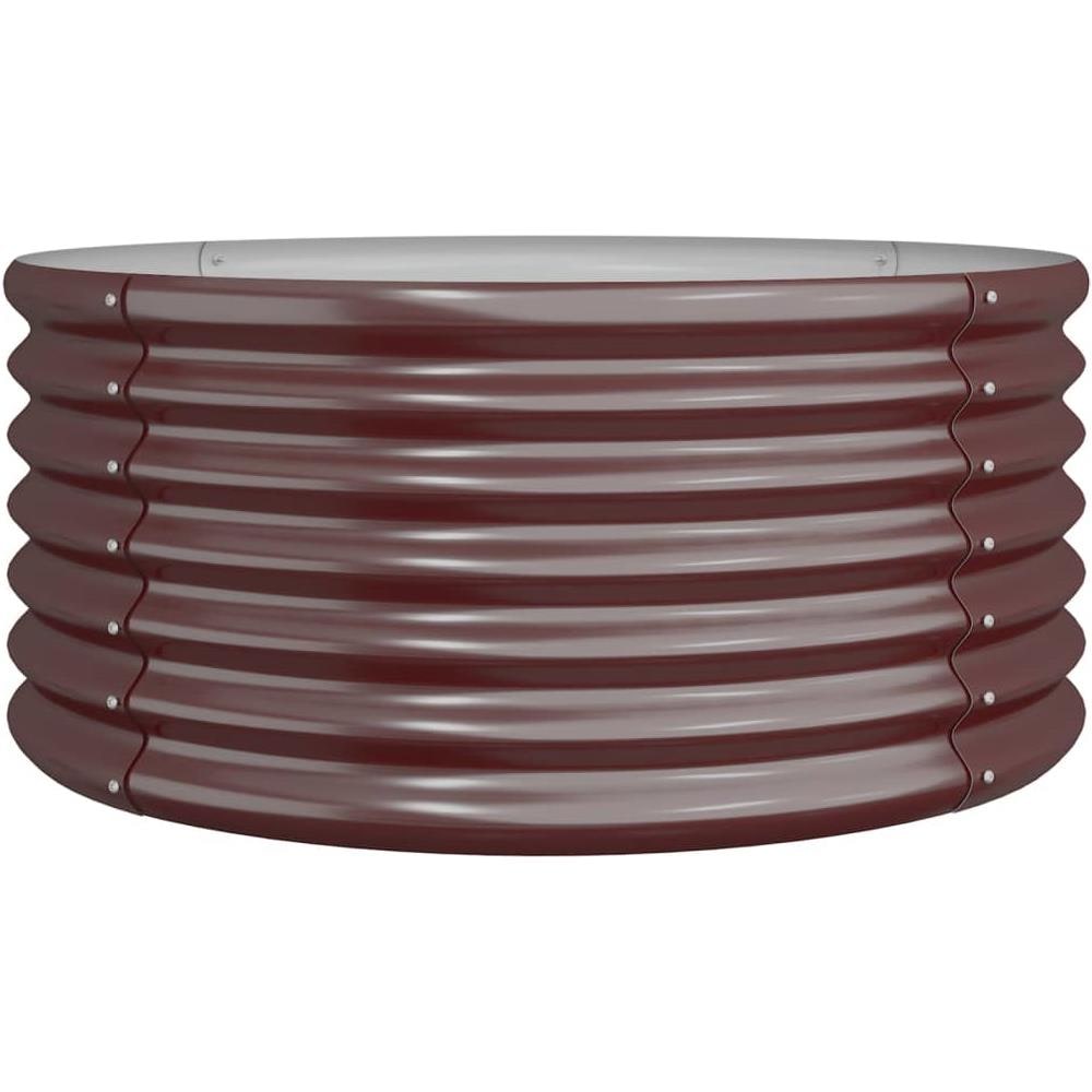 Vaso Giardino Acciaio Verniciato a Polvere 80x80x36 cm Marrone - Foto 1