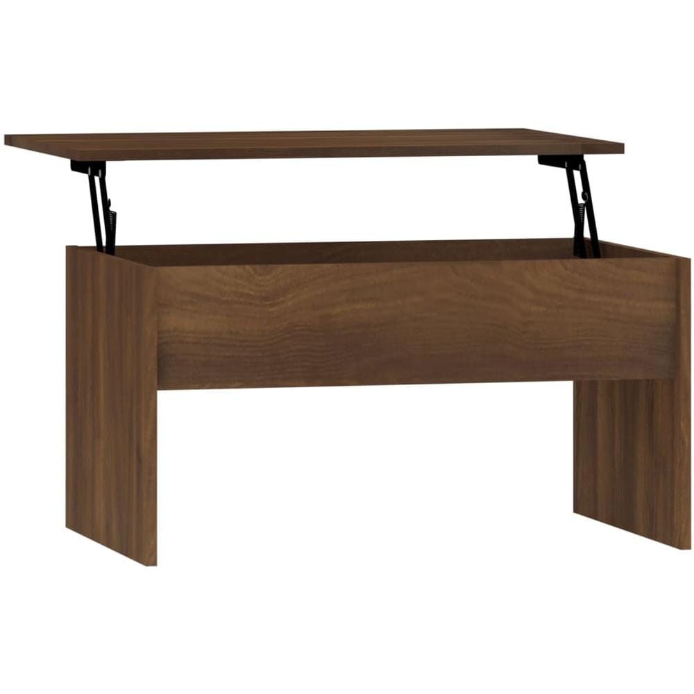 Tavolino Rovere Marrone 80x50,5x41,5 Cm In Legno Multistrato - Foto 1