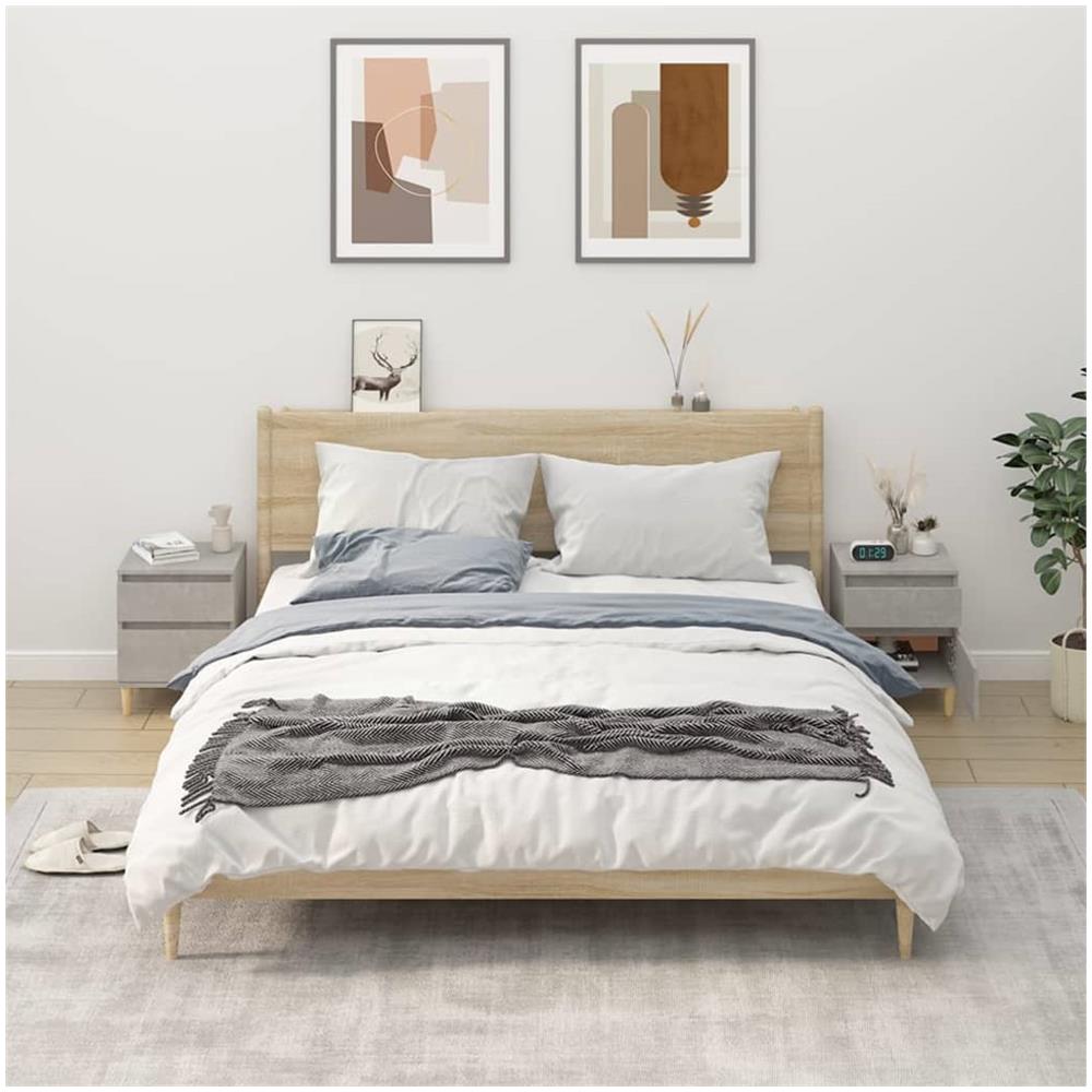 Comodini 2 Pz Grigio Cemento 40x35x50 Cm - Foto 1