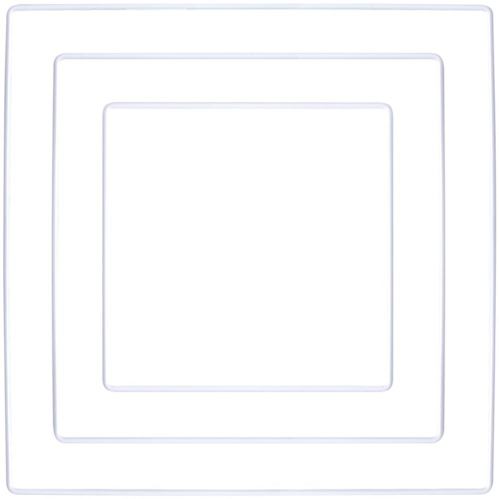 3 Anelli Quadrati In Metallo - Bianco - 20, 25 E 30 Cm - Foto 1