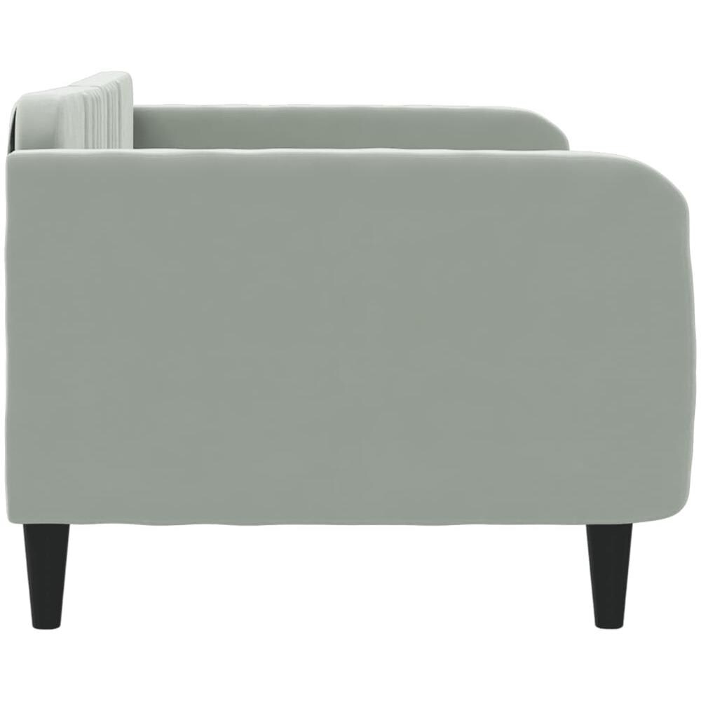 Letto Da Giorno Grigio Chiaro 90x190 Cm In Velluto - Foto 2