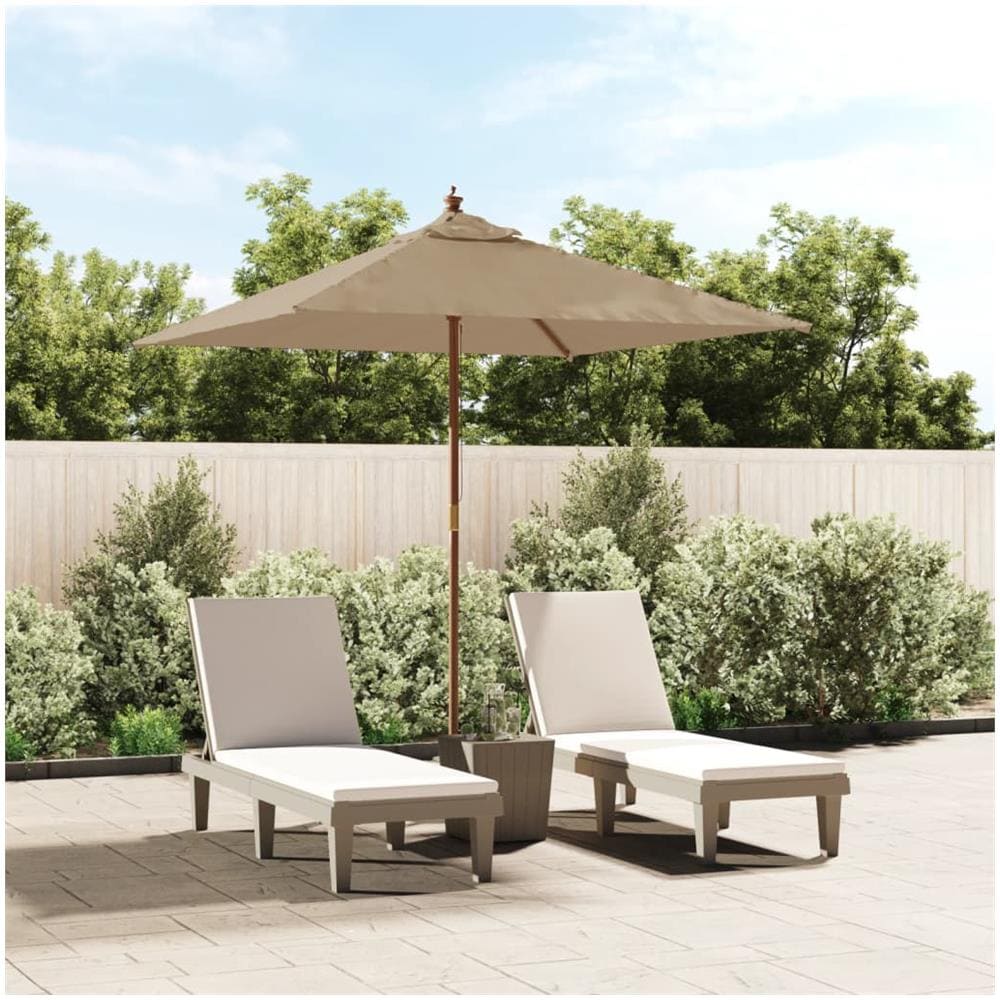 Ombrellone Da Giardino Con Palo In Legno Tortora 198x198x231 Cm - Foto 1