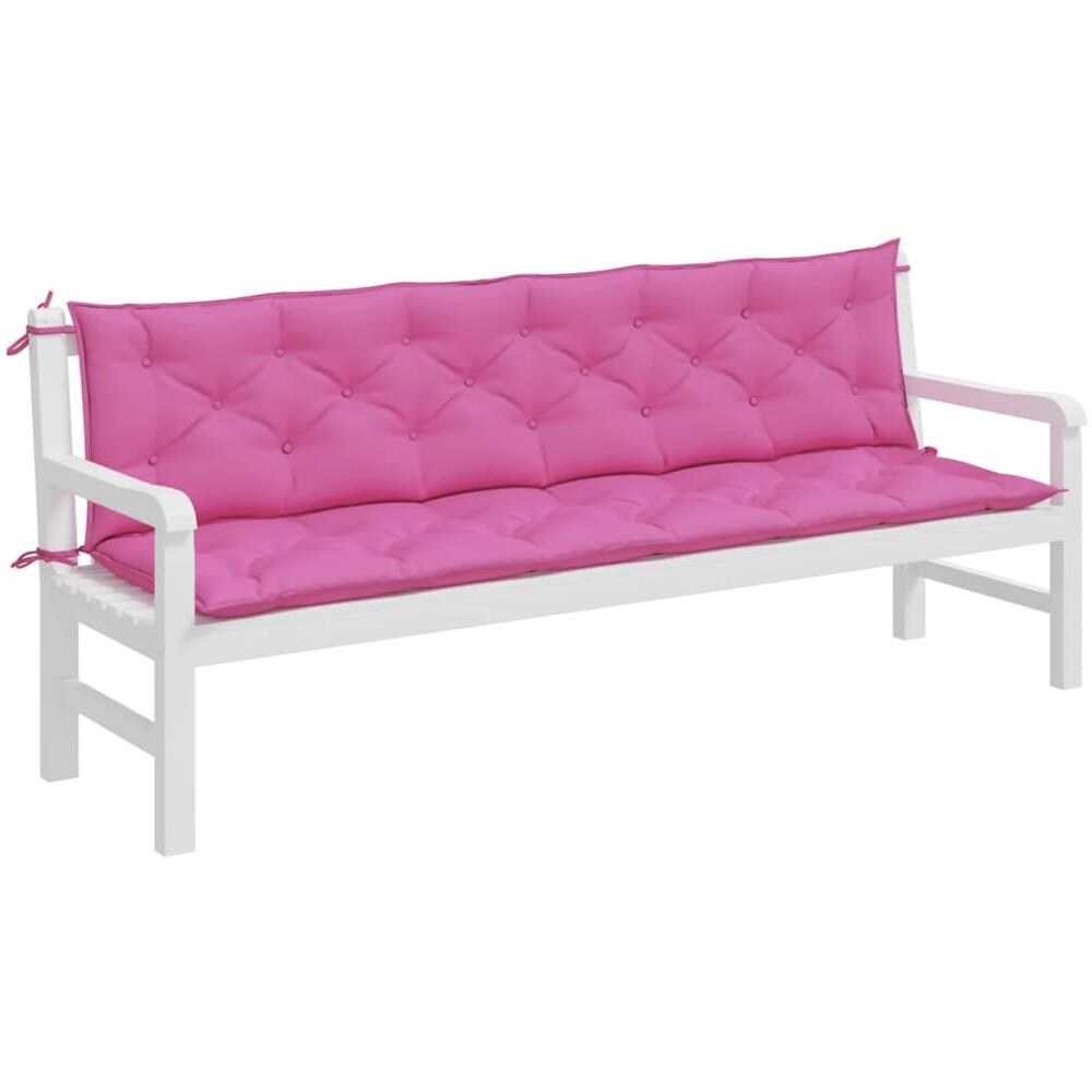 Cuscini Per Panca Da Giardino 2 Pz Rosa 200x50x7 Cm In Tessuto - Foto 3