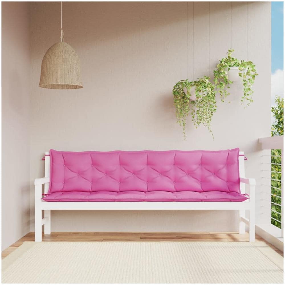 Cuscini Per Panca Da Giardino 2 Pz Rosa 200x50x7 Cm In Tessuto - Foto 1