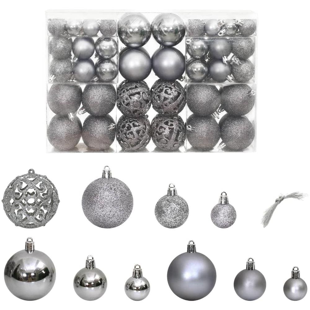 Palline Di Natale 100 Pz Grigie 3 / 4 / 6 Cm - Foto 1