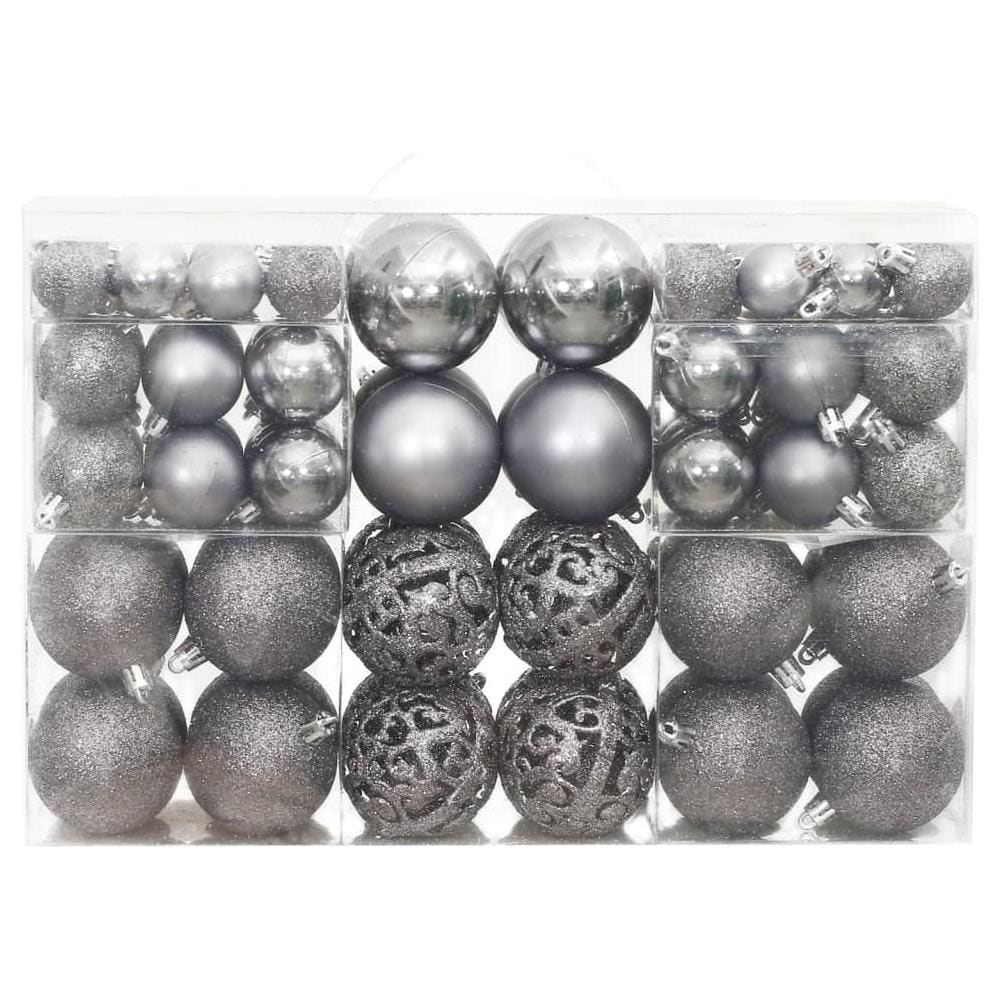 Palline Di Natale 100 Pz Grigie 3 / 4 / 6 Cm - Foto 2