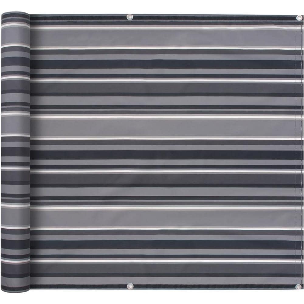 Tenda Da Balcone In Tessuto Oxford 90x600 Cm Grigia A Strisce - Foto 1