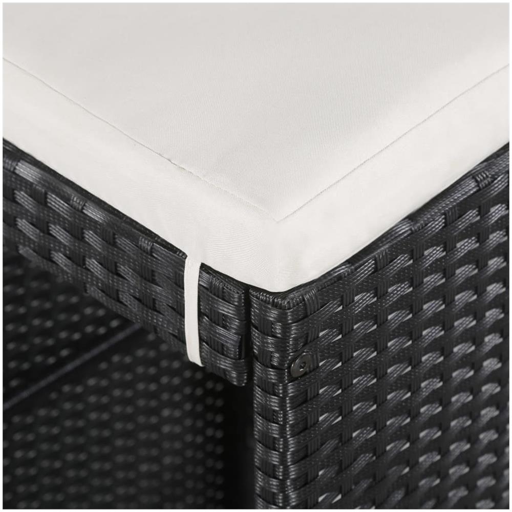 Set Mobili Da Pranzo Per Giardino 9 Pz In Polyrattan Nero - Foto 2