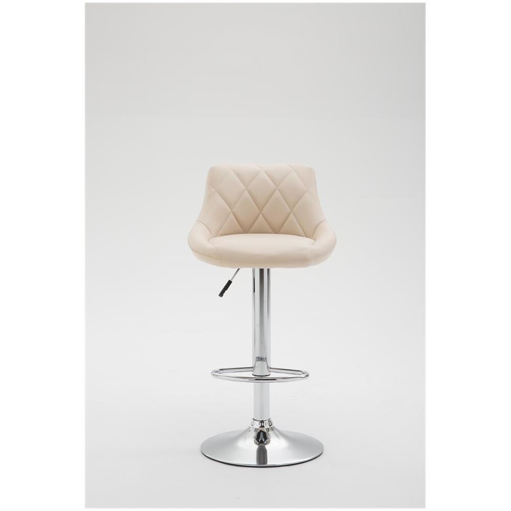 Sgabello Design Lazio In Similpelle I Sgabello Girevole Con Poggiapiedi I Sedia Alta Da Cucina Regolabile 83-104 CM I Sgabello Bar Imbottito Crema - Foto 2