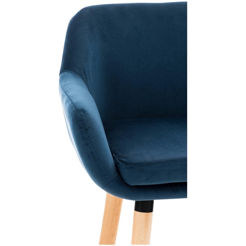 Sgabello Bar Grant In Velluto Sfoderabile I Sedia Alta Cucina In Legno Di Faggio Con Cuscino Removibile I Sgabello Bancone Con Schienale Blu - Foto 5