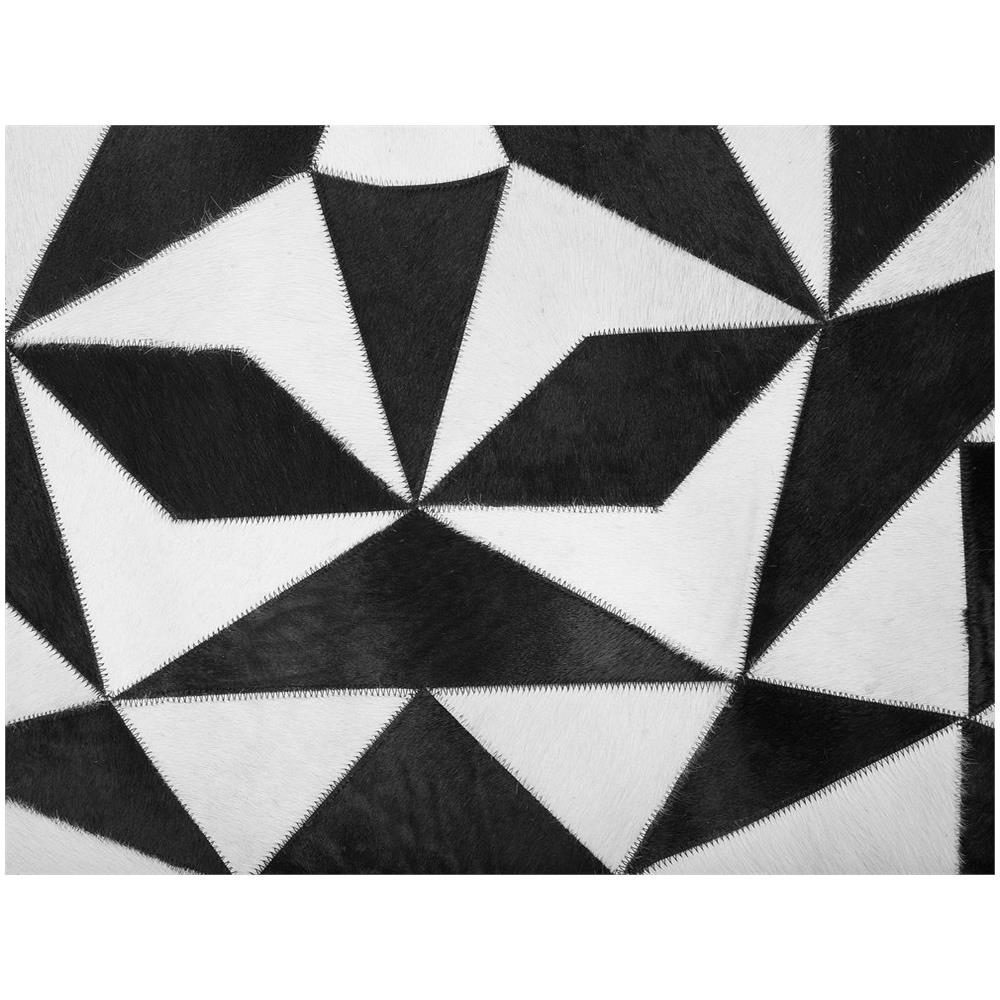 Tappeto Rotondo In Pelle Bianca E Nera Ø 140 C Turgutlu - Foto 2