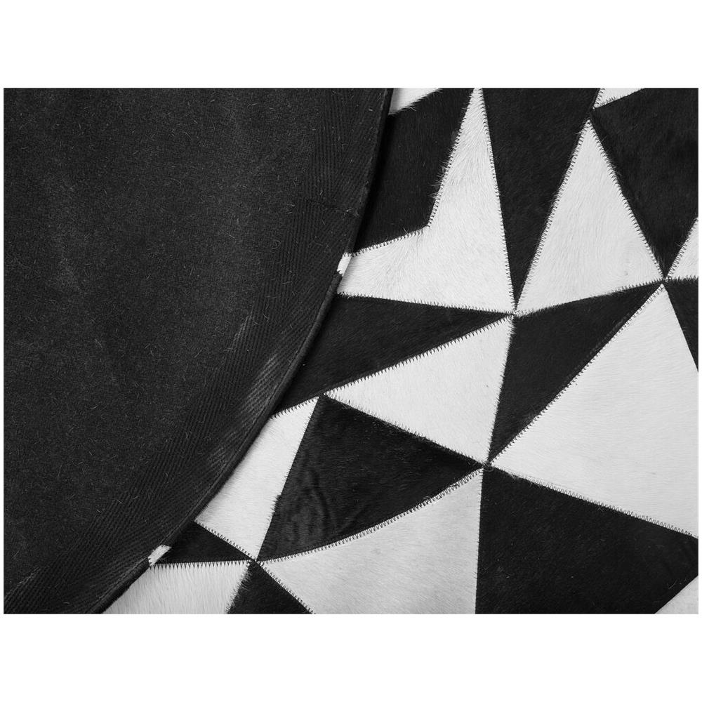 Tappeto Rotondo In Pelle Bianca E Nera Ø 140 C Turgutlu - Foto 7