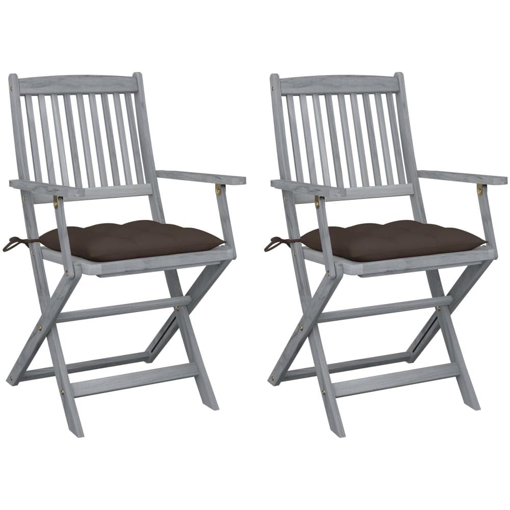 Sedie da Giardino con Cuscini 4 pz in Massello di Acacia vidaXL 767668