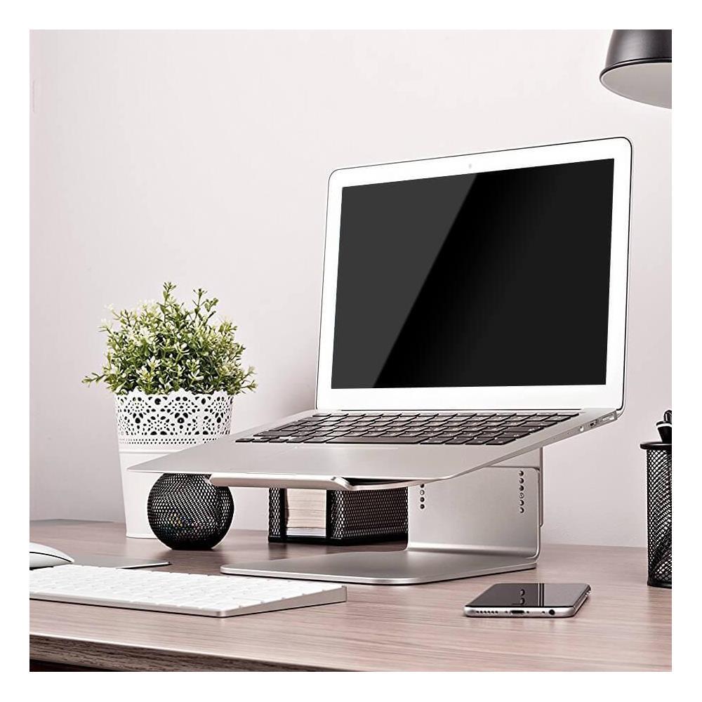 Laptop Stand Riser Elevatore Regolabile Universale Argento - Foto 2