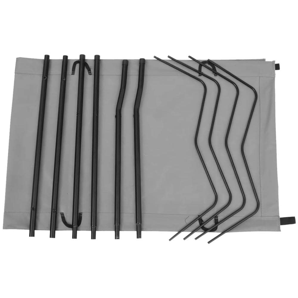 Lettino da Campeggio 180x60x19cm Tessuto Oxford e Acciaio Grigio - Foto 3