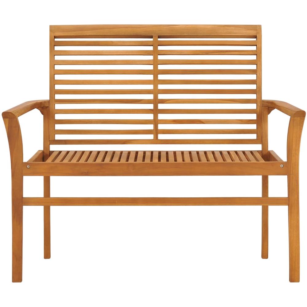 Panca da Giardino con Cuscino Antracite 112 cm in Legno di Teak - Foto 3