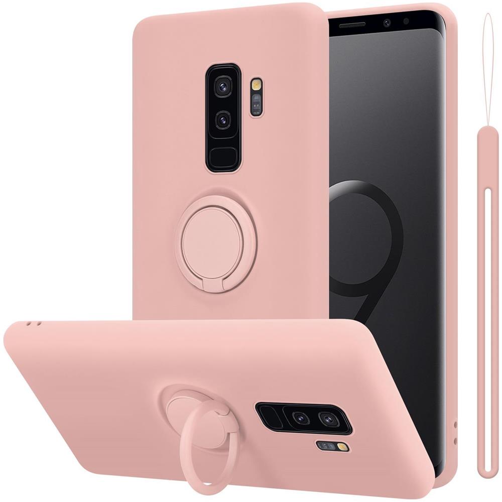Custodia Compatibile Con Samsung Galaxy S9 Plus In Liquid Rosa - Coperchio Protettivo In Silicone Tpu Flessibile Con Anello - Foto 1