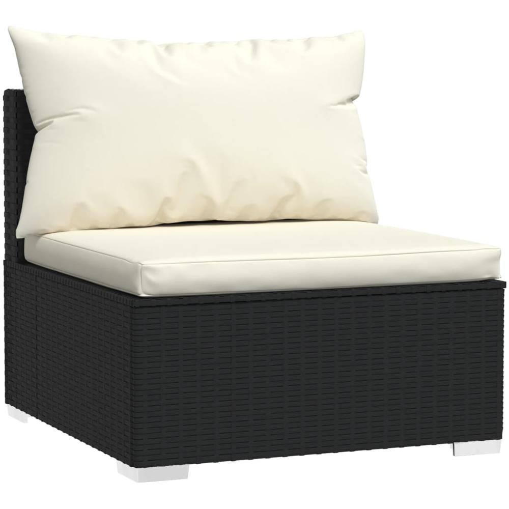 Set Divani Da Giardino 10 Pz Con Cuscini In Polyrattan Nero - Foto 2