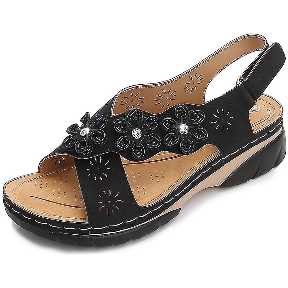 Sandali Con Fibbia Per Donna - Plateau Rotondi E Pizzo, Estivi E Traspiranti - Foto 12