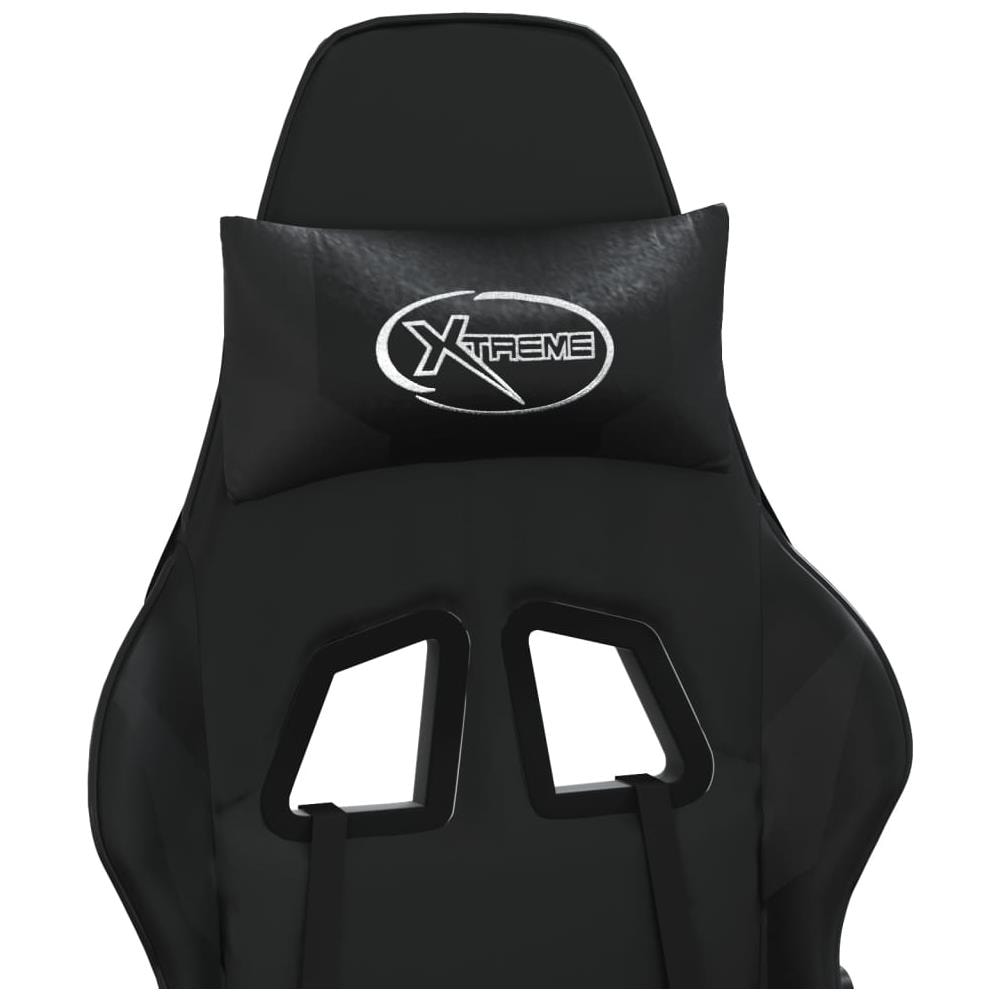 Sedia da Gaming con Massaggio e Poggiapiedi Nera in Similpelle - Foto 2