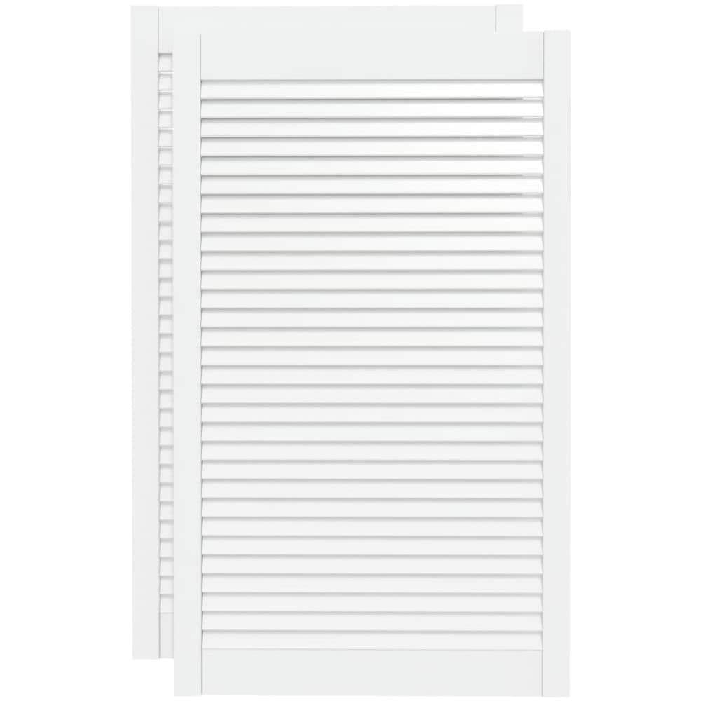 Ante a Lamelle Bianche 2 pz Bianche 99,3x59,4 cm Legno di Pino - Foto 1