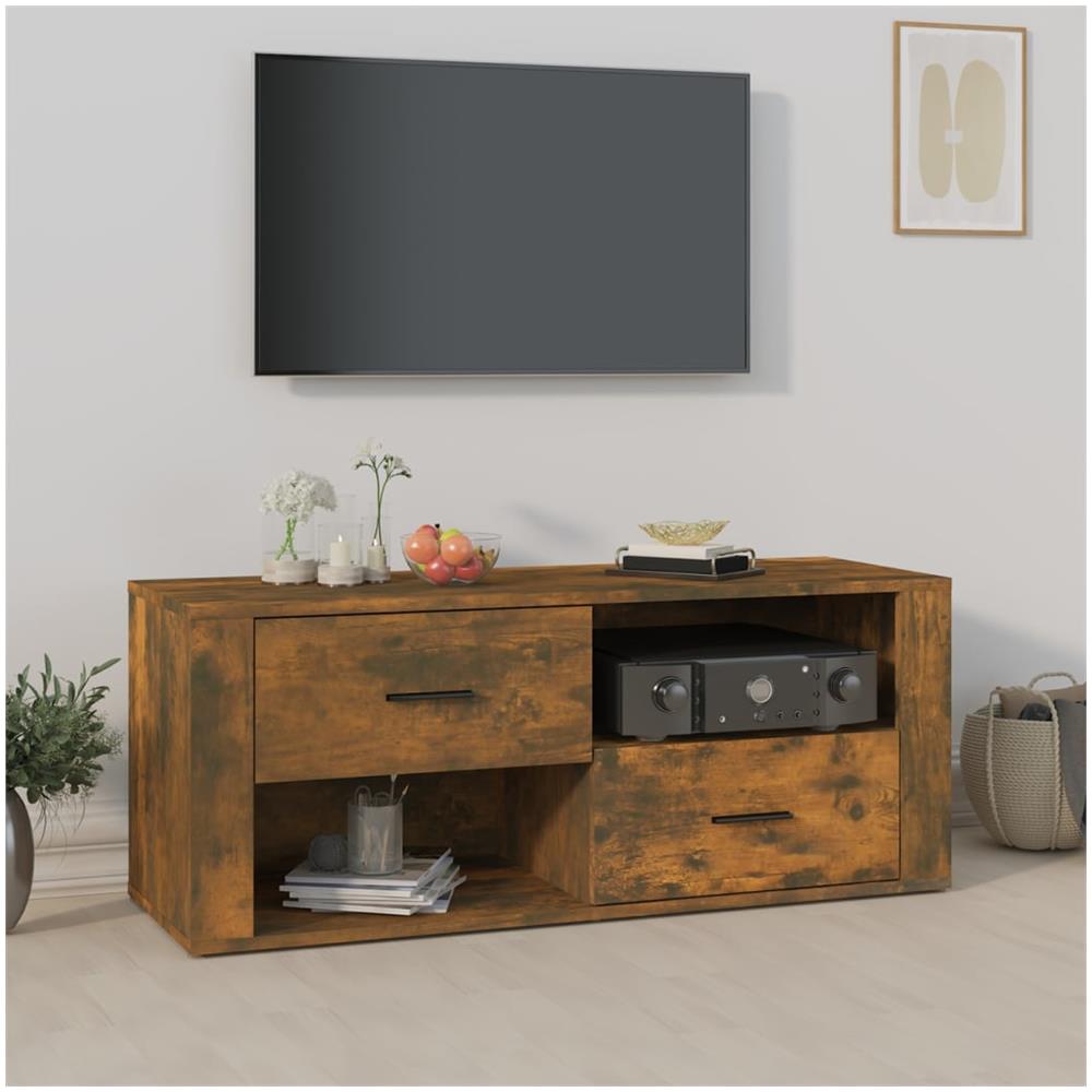 Mobile Tv Rovere Fumo 100x35x40 Cm In Legno Multistrato - Foto 1