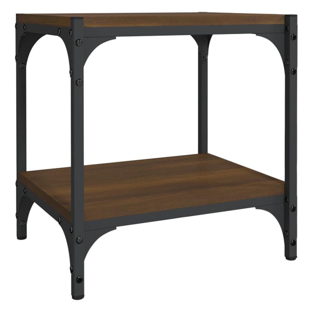Mobile Tv Rovere Marrone 40x33x41cm Legno Multistrato E Acciaio - Foto 2