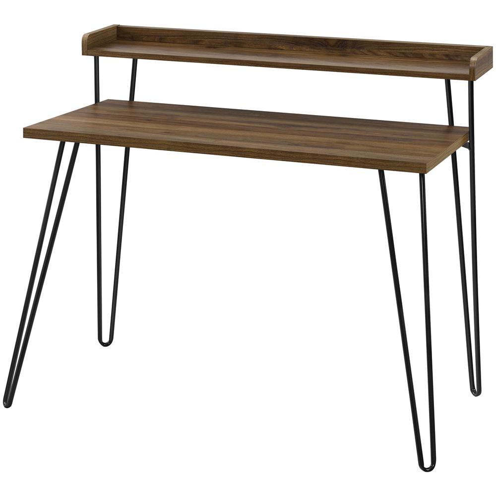 Haven Scrivania Porta Computer Con Alzata In Truciolare Laminato Noce - Foto 1