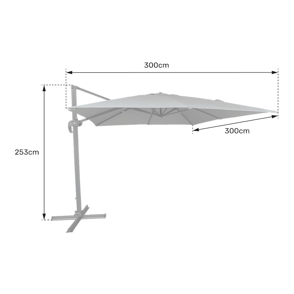 Ombrello Offset Molokai Quadrato 3x3m Grigio + Copertura - Foto 2