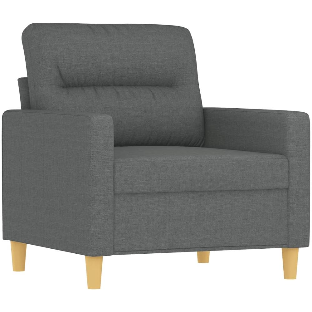 Set Di Divani 3 Pz Con Cuscini Grigio Scuro In Tessuto - Foto 3