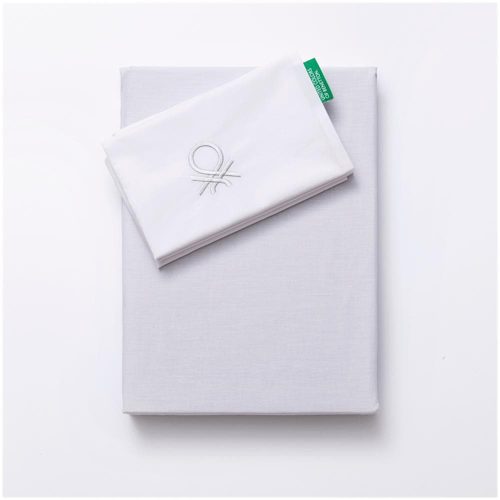 Imposta Il Letto Da 2 Pc (custodia Nordica 155x220cm + Cuscino 80x80cm) 200tc 100% Di Cotone Bianco E B & W Grigio - Foto 1