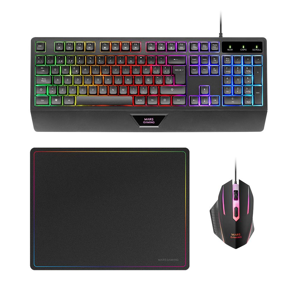 MCP124 tastiera Mouse incluso USB QWERTY Spagnolo Nero - Foto 1