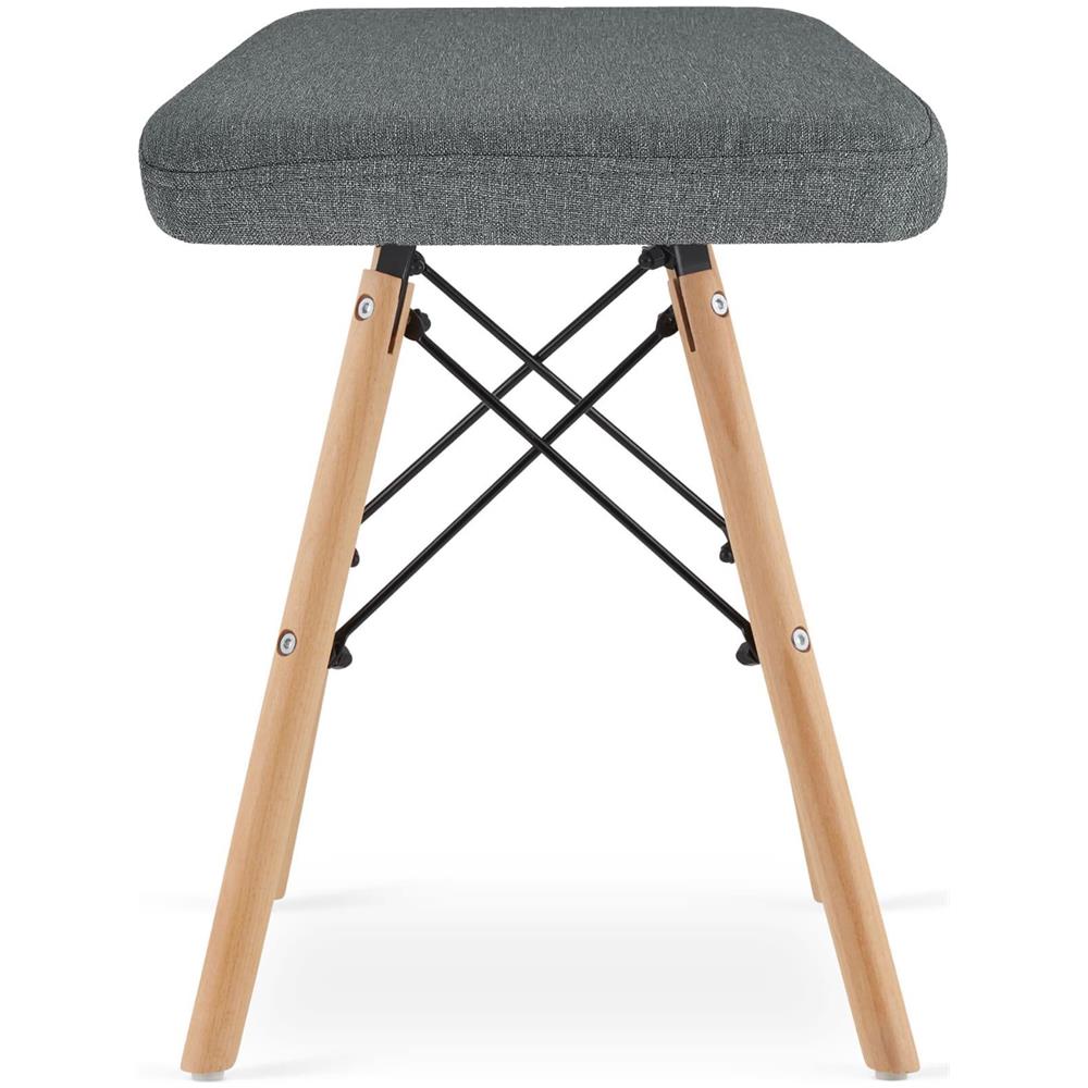 Sgabelli PEKO in tessuto grigio con gambe in legno di faggio x 1 - Foto 2